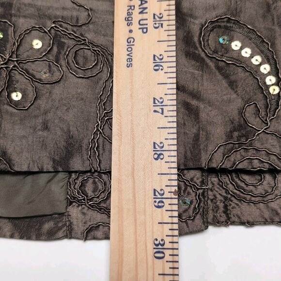 Susan Graver Sequin Embroidered Jacket Women's Plus Size 1X Green/Brown Dressy - Picture 15 of 16